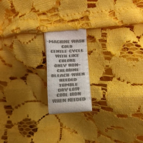 Charter Club 3/4 Sleeve Yellow Lace Top Size PP - Picture 10 of 10